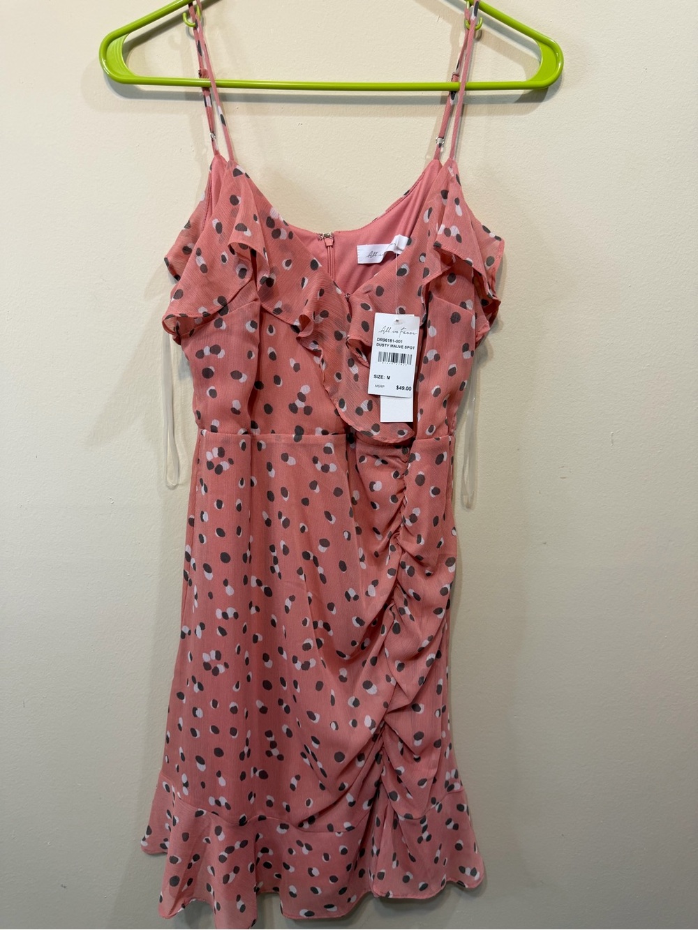 Pink Polka Dot Ruffle Dress